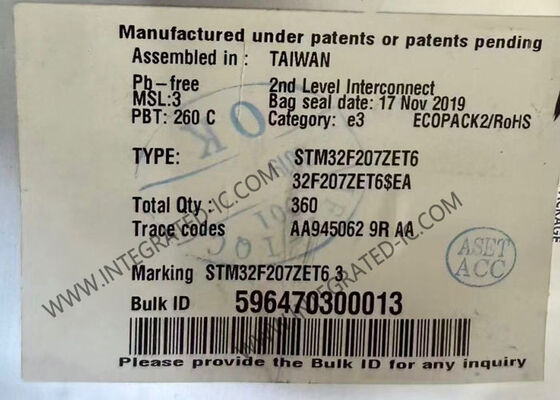 STM32F207ZET6 32-बिट ARM माइक्रोकंट्रोलर MCU 144-LQFP पैकेज में 120MHz स्पीड के साथ
