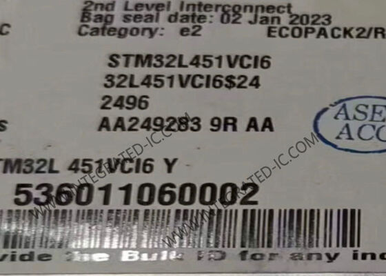 STM32L451VCI6 माइक्रोकंट्रोलर MCU 80MHz 32-बिट ARM कॉर्टेक्स-एम 4 माइक्रोकंट्रोलर आईसी UFBGA-100