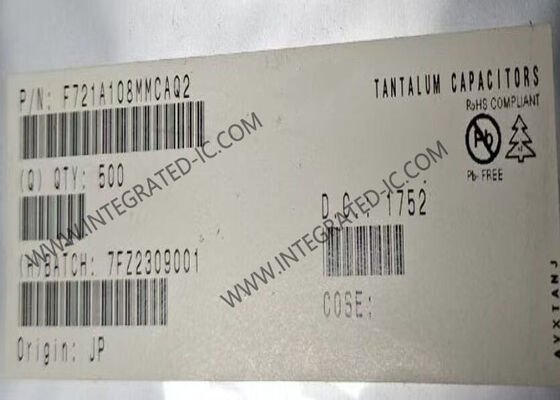 F721A108MMCAQ2 1000 μF 10V कॉम्पैक्ट पीसीबी डिजाइन के लिए कम प्रोफाइल इलेक्ट्रोलाइटिक टैंटलम कैपेसिटर