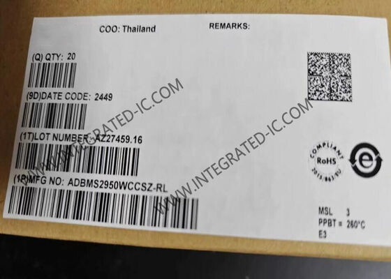 ADBMS2950WCCSZ 12-सेल मॉनिटरिंग बैटरी प्रबंधन आईसी 1 एमएस अद्यतन दर और ± 0.1% लाभ त्रुटि के साथ