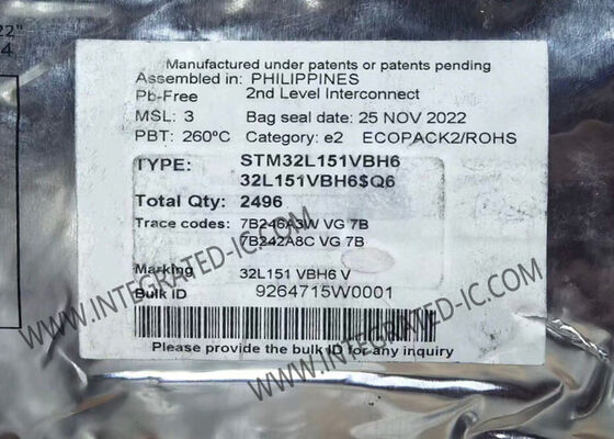 STM32L151VBH6 128KB फ्लैश मेमोरी के साथ अल्ट्रा-लो-पावर 32-बिट एआरएम कॉर्टेक्स-एम 3 माइक्रोकंट्रोलर एमसीयू