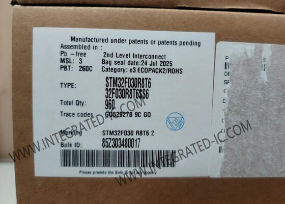 STM32F030R8T6 माइक्रोकंट्रोलर MCU 48MHz हाई-परफॉरमेंस 32-बिट RISC कोर के साथ