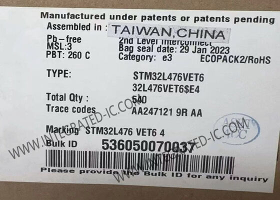 STM32L476VET6 माइक्रोकंट्रोलर MCU उच्च प्रदर्शन STM32 अल्ट्रा कम शक्ति MCU 80MHz