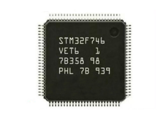 512KB फ्लैश माइक्रोकंट्रोलर्स IC STM32F746VET6 216MHz आर्म कोर्टेक्स M7 MCU 100LQFP