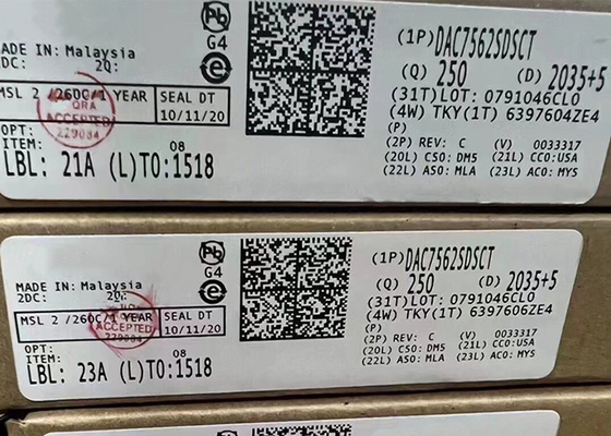लो पावर DAC7562SDSCT इंटीग्रेटेड सर्किट चिप 10WSON डिजिटल टू एनालॉग कन्वर्टर्स