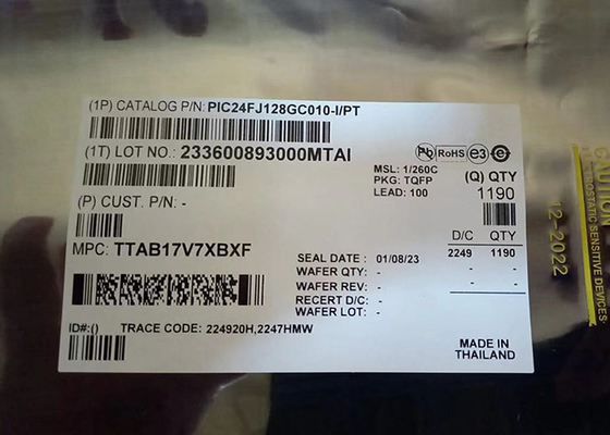 इंटीग्रेटेड सर्किट चिप PIC24FJ128GC010-I/PT माइक्रोकंट्रोलर चिप 32MHz TQFP100