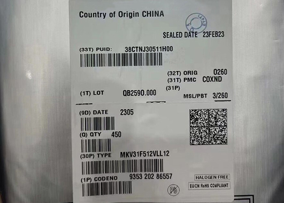 MKV31F512VLL12 माइक्रोकंट्रोलर आईसी 32-बिट सिंगल कोर 120MHz 512KB एम्बेडेड