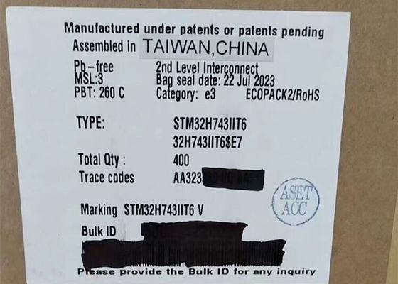 STM32H743IIT6 माइक्रोकंट्रोलर MCU 32 बिट सिंगल कोर 176-LQFP