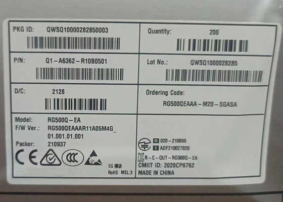 RG500Q उप-6 GHz एलजीए 5जी मॉड्यूल, ट्रांससीवर मॉड्यूल 6GHz एंटीना