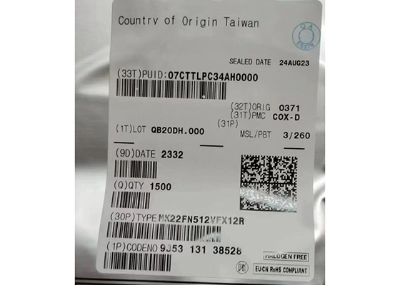 120MHz माइक्रोकंट्रोलर MCU MK22FN512VFX12R 32बिट सिंगल कोर 88-QFN