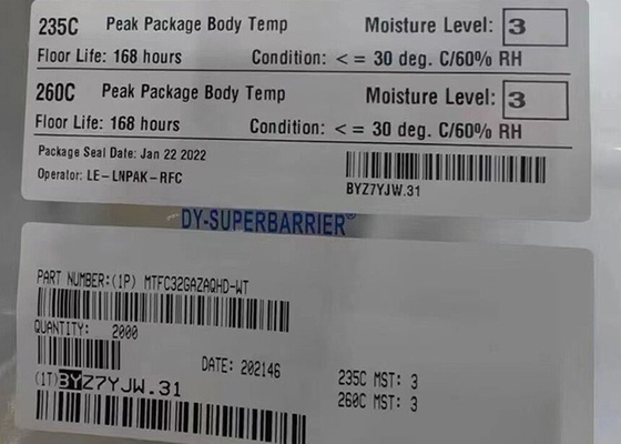 मेमोरी आईसी चिप MTFC32GAZAQHD-WT 256Gbit FLASH - NAND मेमोरी आईसी 153-VFBGA