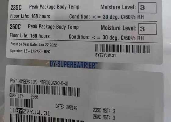 मेमोरी आईसी चिप MTFC32GAZAQHD-WT 256Gbit FLASH - NAND मेमोरी आईसी 153-VFBGA