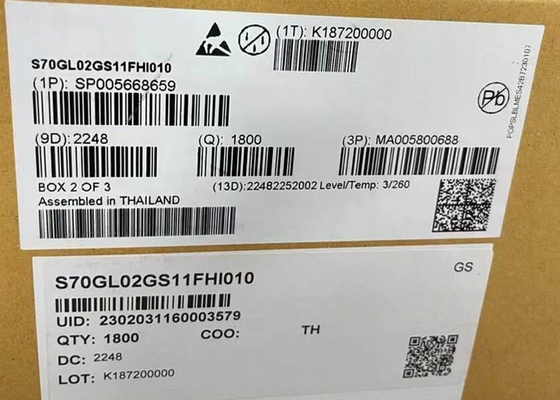 मेमोरी आईसी चिप S70GL02GS11FHI010 2Gbit समानांतर NOR फ्लैश मेमोरी चिप BGA-64