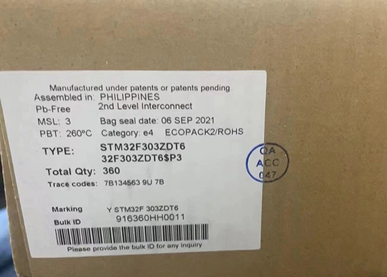 माइक्रोकंट्रोलर MCU STM32F303ZDT6 32-बिट सिंगल-कोर 72MHz माइक्रोकंट्रोलर IC 144-LQFP
