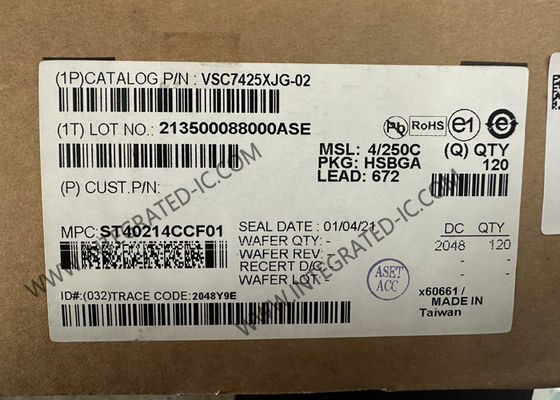 ईथरनेट आईसी वीएससी7425एक्सजेजी-02 10 पोर्ट प्रबंधित लेयर 2-ईथरनेट स्विच आईसी जिसमें 12 ट्रांससीवर बीजीए-672 हैं