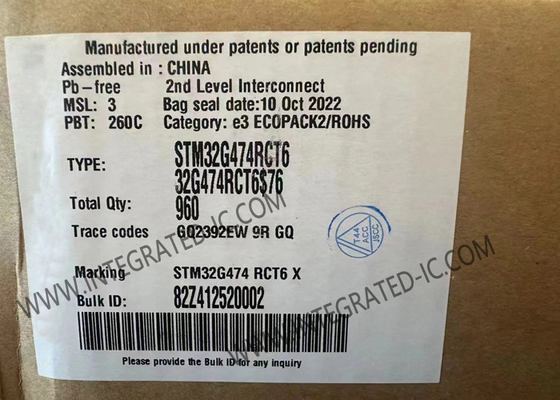 170MHz माइक्रोकंट्रोलर MCU STM32G474RCT6 ARM Cortex-M4F LQFP64 माइक्रोकंट्रोलर IC
