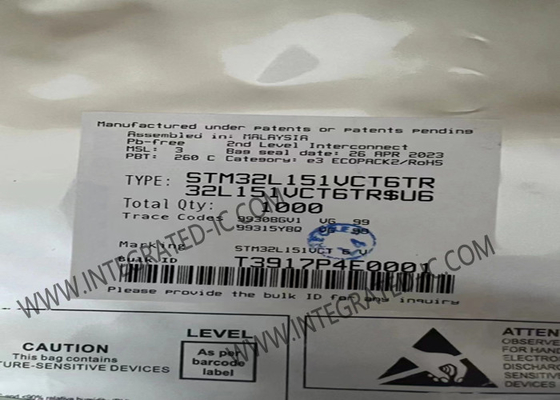 STM32L151VCT6 माइक्रोकंट्रोलर MCU 32MHz 32-बिट सिंगल-कोर माइक्रोकंट्रोलर IC LQFP-100