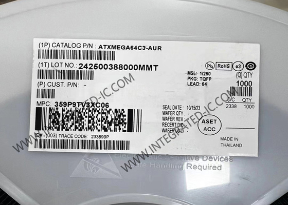 ATXMEGA64C3-AUR माइक्रोकंट्रोलर MCU 8-बिट 32MHz माइक्रोकंट्रोलर TQFP-64 पैकेज