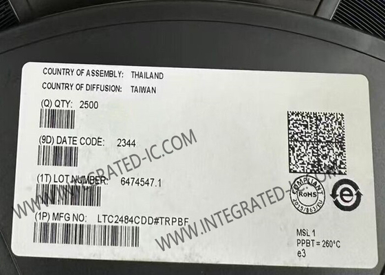 LTC2484CDD इंटीग्रेटेड सर्किट चिप 24-बिट ΔΣ ADC With Easy Drive Input Current Cancellation DFN-10