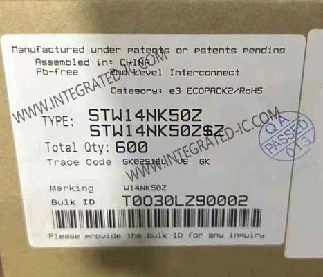 STW14NK50Z एकीकृत सर्किट चिप 500V सुपरमेशTM एन-चैनल एमओएसएफईटी ट्रांजिस्टर