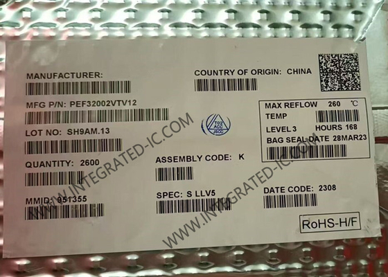 PEF32002VTV12 एकीकृत सर्किट चिप 144V डबल-चैनल CODEC/SLIC VQFN-68