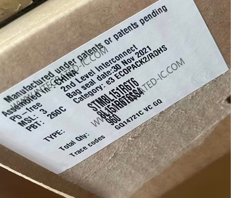 STM8L151R6T6 माइक्रोकंट्रोलर MCU 16MHz 8-बिट माइक्रोकंट्रोलर IC LQFP-64 एम्बेडेड MCU