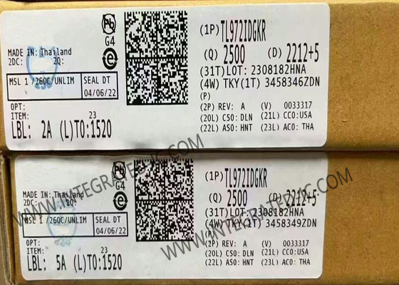 TL972IDGKR एकीकृत सर्किट चिप दोहरी 12V 12MHz कम शोर परिचालन एम्पलीफायर