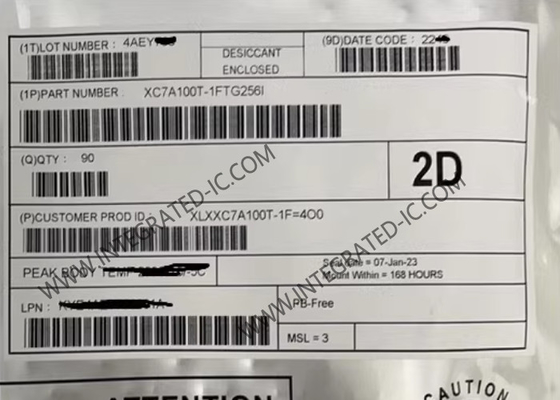 XC7A100T-1FTG256I फील्ड प्रोग्राम करने योग्य गेट सरणी उच्च प्रदर्शन एम्बेडेड प्रोग्राम करने योग्य तर्क FPGA
