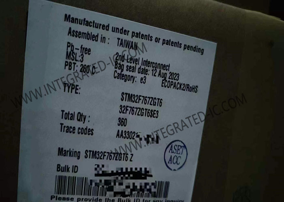 1MB इंटीग्रेटेड सर्किट चिप STM32F767ZGT6 32BIT सिंगल कोर माइक्रोकंट्रोलर IC
