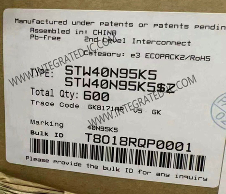 STW40N95K5 एकीकृत सर्किट चिप 950V MDmeshTM K5 एन-चैनल पावर MOSFET ट्रांजिस्टर