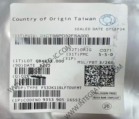 माइक्रोकंट्रोलर MCU FS32K116LFT0VFMT सिंगल-कोर ARM कॉर्टेक्स-M0+ S32K माइक्रोकंट्रोलर आईसी