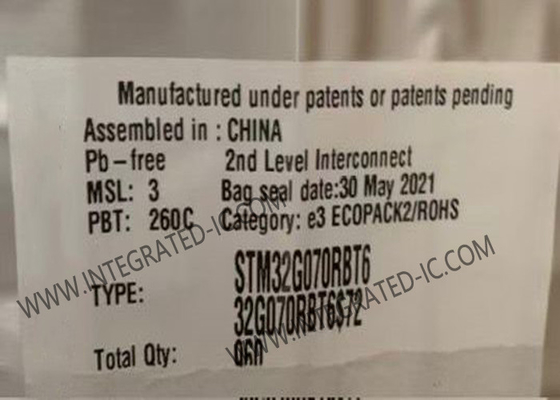 माइक्रोकंट्रोलर एमसीयू STM32G070RBT6 36 KB रैम मुख्यधारा एआरएम कॉर्टेक्स-एम0+ एमसीयू