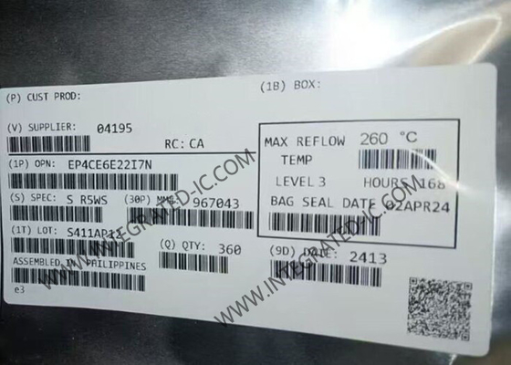 फ़ील्ड प्रोग्राम करने योग्य गेट सरणी EP4CE6E22I7N चक्रवात IV E FPGA आईसी LQFP144 FPGA चिप