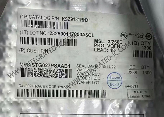 IC चिप KSZ9131RNXI गिगाबिट ईथरनेट ट्रांसीवर 48-QFN पैकेज सरफेस माउंट