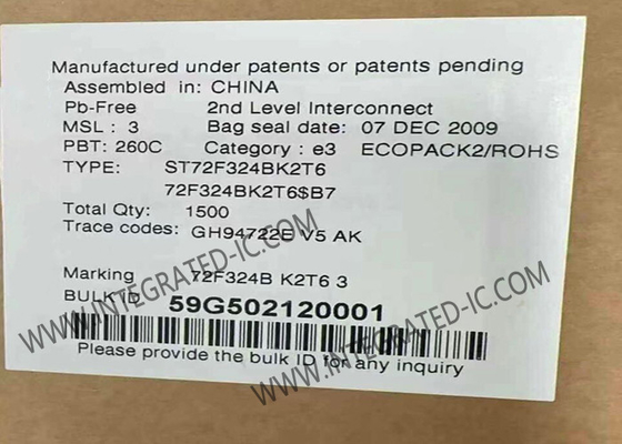 ST72F324BK2T6 माइक्रोकंट्रोलर MCU 8Bit ST7 माइक्रोकंट्रोलर IC 8MHz एम्बेडेड MCU