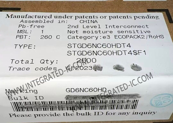 STGD6NC60HDT4 एकीकृत सर्किट चिप 600V एन-चैनल पावरमेश IGBT ट्रांजिस्टर