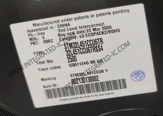 माइक्रोकंट्रोलर MCU STM32L451CCU6 सिंगल कोर 256KB माइक्रोकंट्रोलर IC