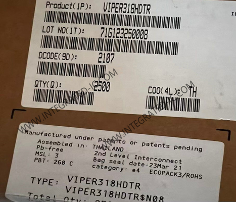 VIPER318HDTR इंटीग्रेटेड सर्किट चिप ऊर्जा बचत ऑफ-लाइन हाई वोल्टेज कनवर्टर 16-SOIC