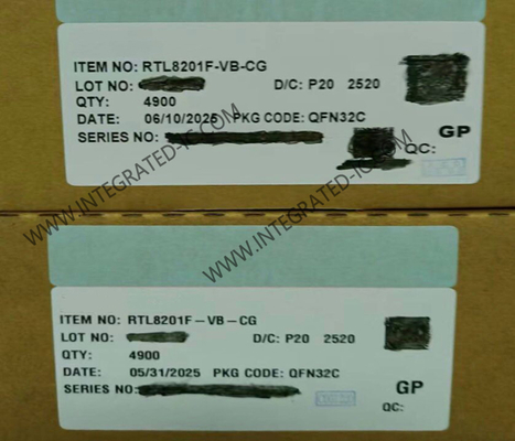 RTL8201F-VB-CG ईथरनेट आईसी सिंगल-चिप सिंगल-पोर्ट 10/100Mbps ईथरनेट PHY रिसीवर ऑटो एमडीआईएक्स के साथ