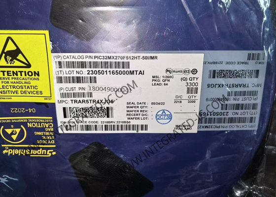 PIC32MX270F512HT-50I/MR माइक्रोकंट्रोलर MCU 50 MHz 32-बिट माइक्रोकंट्रोलर MCU QFN-64