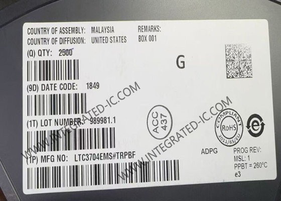 LTC3704EMS एकीकृत सर्किट चिप सकारात्मक से नकारात्मक डीसी डीसी नियंत्रक MSOP10