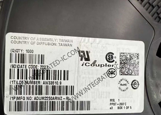 ADUM2250ARWZ एकीकृत सर्किट चिप गर्म स्वैप करने योग्य डिजिटल आइसोलेटर 1 एमबीपीएस डुअल आई 2 सी आइसोलेटर