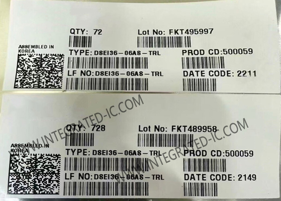 DSEI36-06AS-TRL इंटीग्रेटेड सर्किट चिप रेक्टिफायर डायोड 600V फास्ट रिकवरी एपिटैक्सियल डायोड