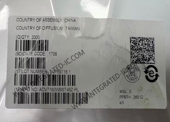 ADV7180WBST48Z एकीकृत सर्किट चिप 10 बिट एसडीटीवी वीडियो डिकोडर LQFP48 आईसी चिप्स