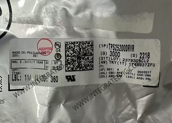 TPS25200DRVR एकीकृत सर्किट चिप 5V eFuse के साथ सटीक समायोज्य वर्तमान सीमा और ओवरवोल्टेज क्लैंप