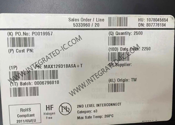 एकीकृत सर्किट चिप MAX12931BASA दो-चैनल कम शक्ति 3kVRMS डिजिटल आइसोलेटर