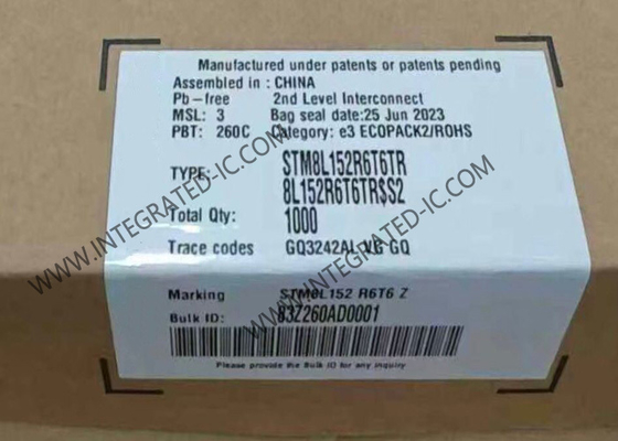 STM8L152R6T6TR माइक्रो कंट्रोलर MCU अल्ट्रा-लो-पावर 8-बिट 16MHz STM8L माइक्रो कंट्रोलर 64-LQFP