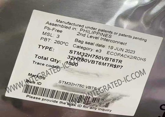 STM32H750VBT6TR माइक्रोकंट्रोलर MCU 32 बिट माइक्रोकंट्रोलर 480MHz STM32H7 सीरीज MCU