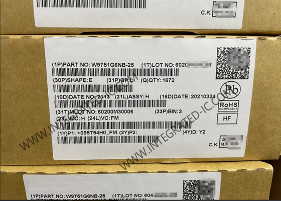 W9751G6NB-25 मेमोरी आईसी चिप 512Mbit समानांतर SDRAM DDR2 मेमोरी आईसी