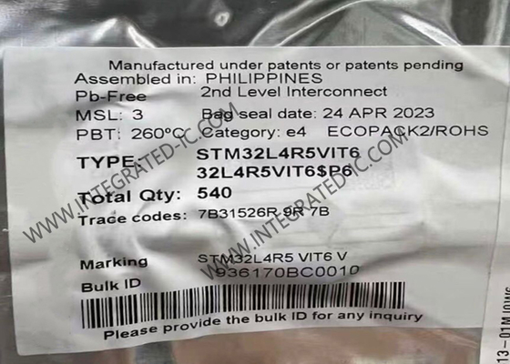 STM32L4R5VIT6 माइक्रो कंट्रोलर MCU अल्ट्रा लो पावर माइक्रो कंट्रोलर चिप 100LQFP